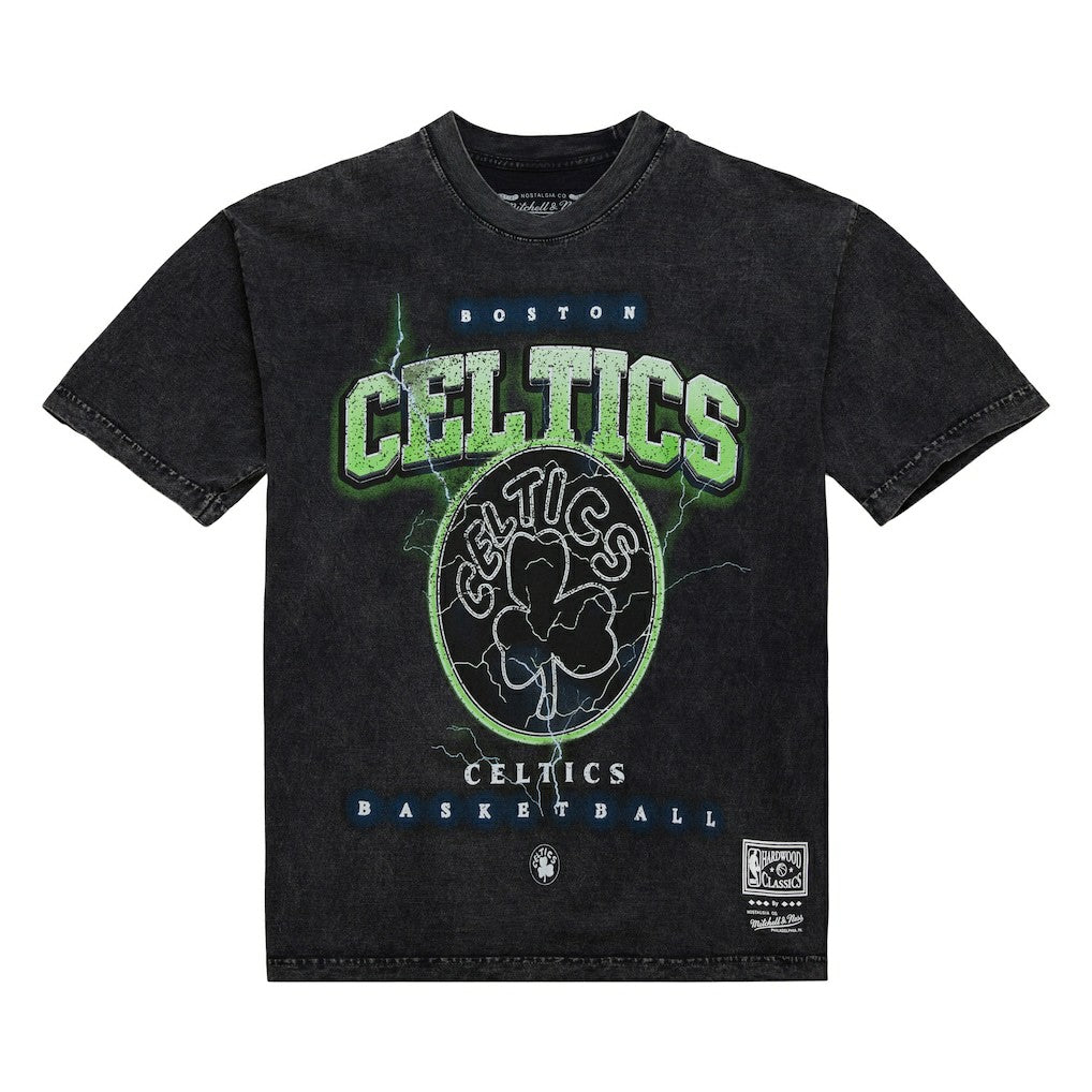 Boston Celtics Unisex Hardwood Classics Vintage Voltage Premium Heavyweight T-Shirt - Black | Mitchell & Ness sale