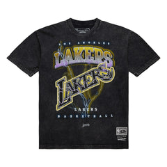 Los Angeles Lakers Unisex Hardwood Classics Vintage Voltage Premium Heavyweight T-Shirt - Black | Mitchell & Ness sale
