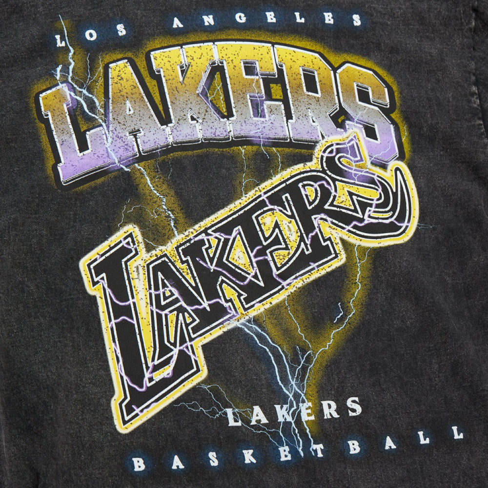 Los Angeles Lakers Unisex Hardwood Classics Vintage Voltage Premium Heavyweight T-Shirt - Black | Mitchell & Ness sale