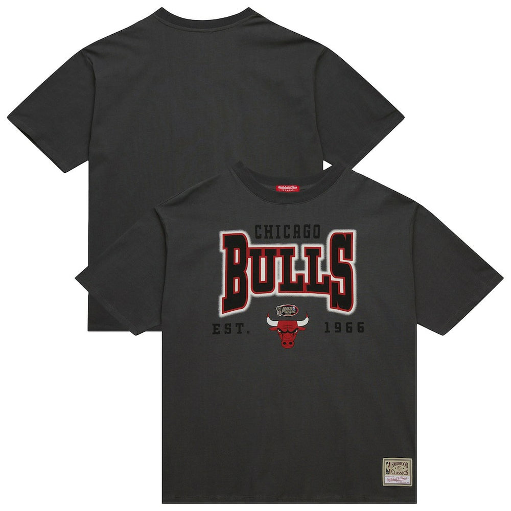 Chicago Bulls Women's Hardwood Classics Oversized Boyfriend T-Shirt sale - Charcoal | Mitchell & Ness cheap