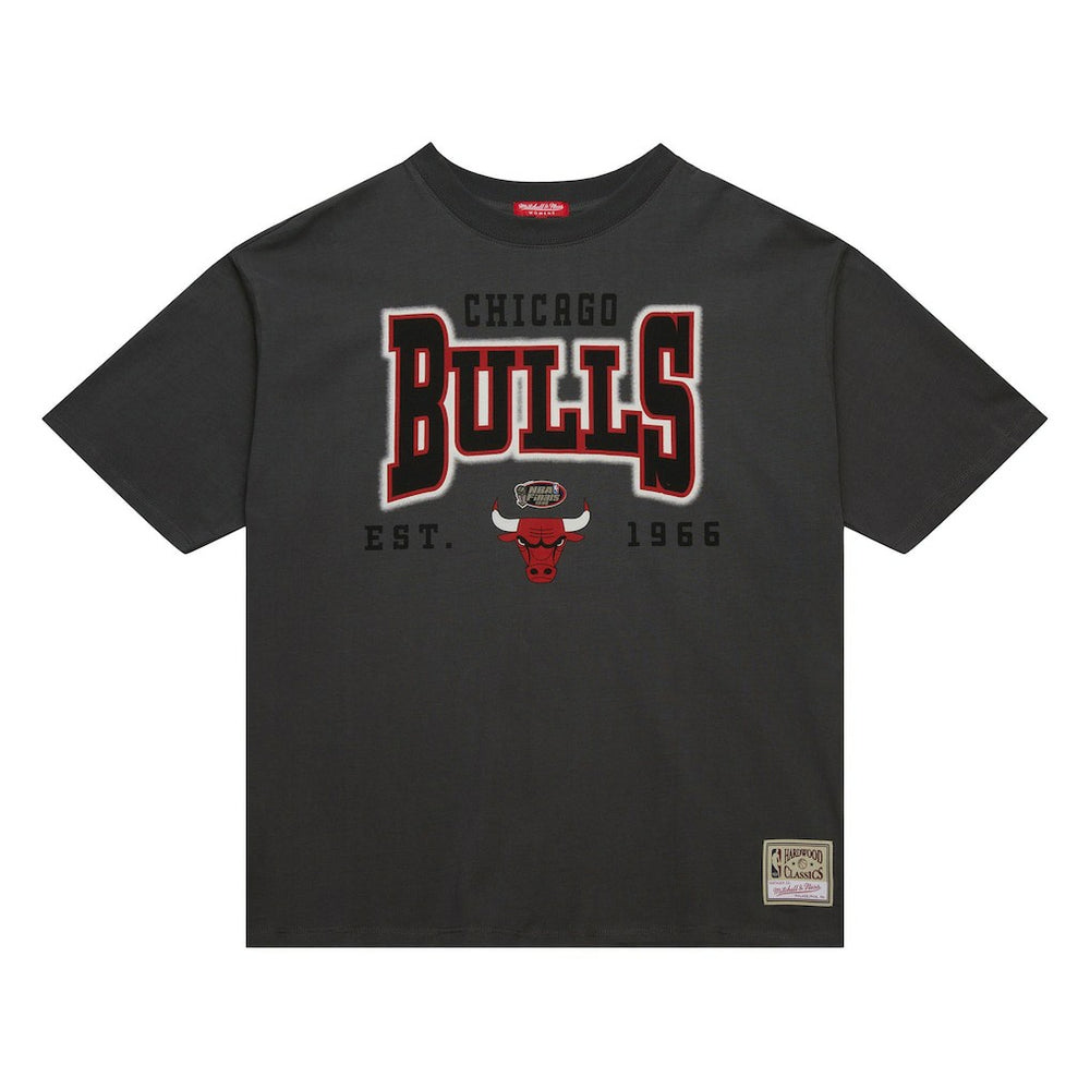 Chicago Bulls Women's Hardwood Classics Oversized Boyfriend T-Shirt sale - Charcoal | Mitchell & Ness cheap