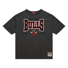 Chicago Bulls Women's Hardwood Classics Oversized Boyfriend T-Shirt sale - Charcoal | Mitchell & Ness cheap