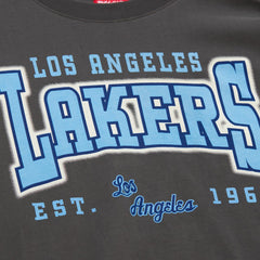 Los Angeles Lakers Women's Hardwood Classics Oversized Boyfriend T-Shirt - Charcoal | Mitchell & Ness cheap