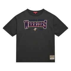 Golden State Warriors Women's Hardwood Classics Oversized Boyfriend T-Shirt sale - Charcoal | Mitchell & Ness sale