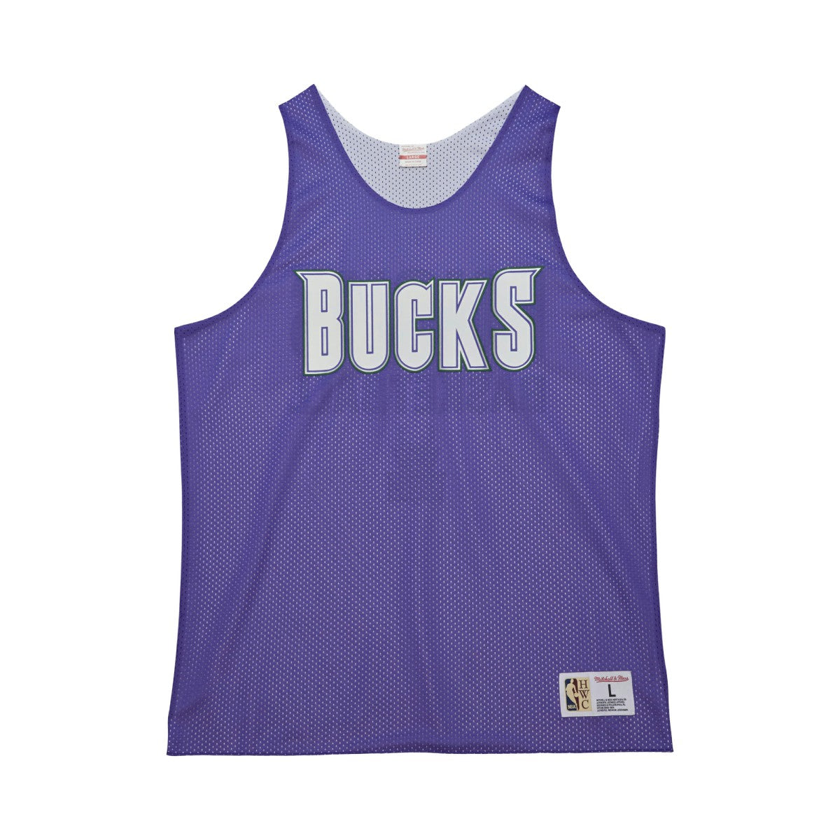 Milwaukee Bucks Hardwood Classics Reversible Mesh Practice Jersey - Purple/White | Mitchell & Ness on sale