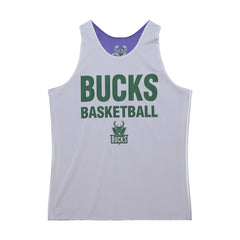 Milwaukee Bucks Hardwood Classics Reversible Mesh Practice Jersey - Purple/White | Mitchell & Ness on sale