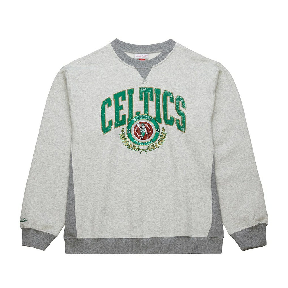 Boston Celtics Vintage Logo Pullover Sweatshirt - Heather Gray | Mitchell & Ness online