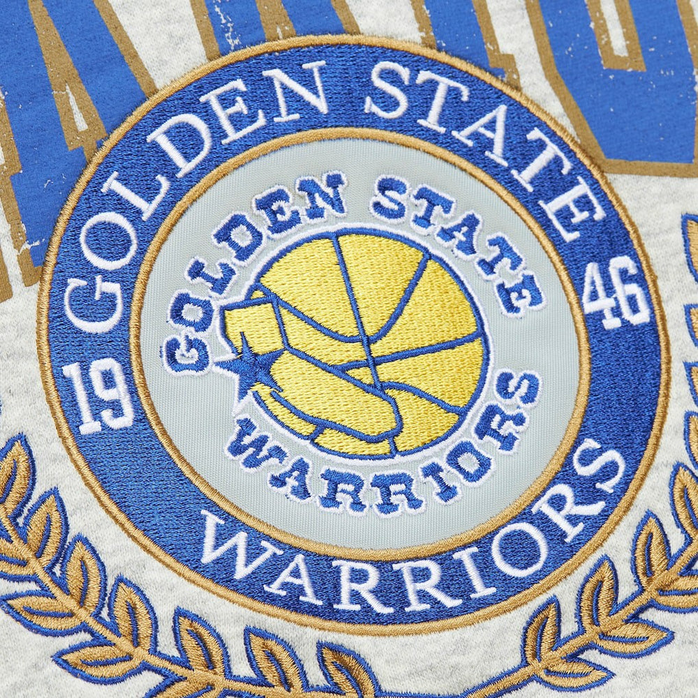 Golden State Warriors Vintage Logo Pullover Sweatshirt sale - Heather Gray | Mitchell & Ness for sale