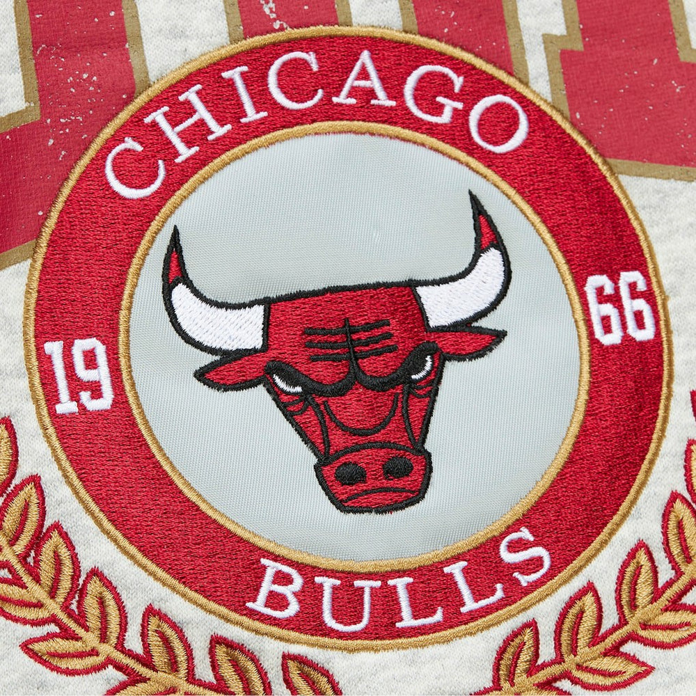Chicago Bulls Vintage Logo Pullover Sweatshirt - Heather Gray | Mitchell & Ness on sale
