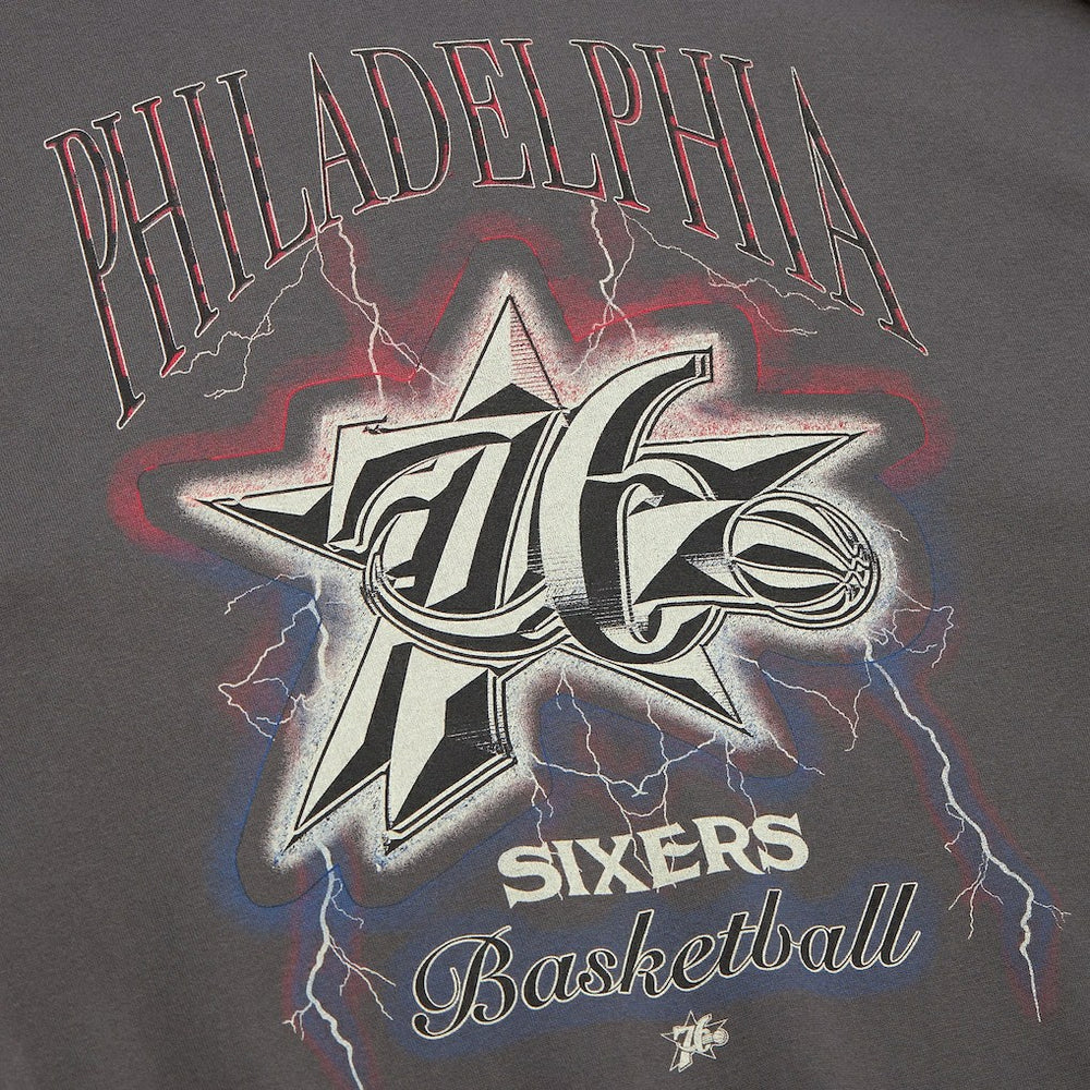 Philadelphia 76ers Women's Hardwood Classics Lightweight Pullover Sweatshirt - Charcoal | Mitchell & Ness online