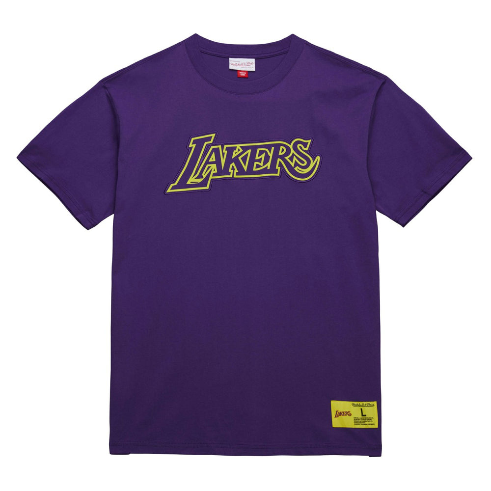 Los Angeles Lakers Hardwood Classics Neon Nights Premium T-Shirt - Purple | Mitchell & Ness shop