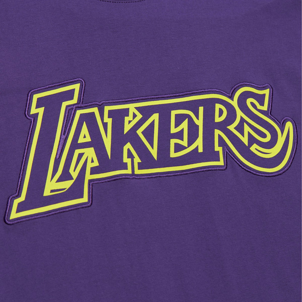 Los Angeles Lakers Hardwood Classics Neon Nights Premium T-Shirt - Purple | Mitchell & Ness shop