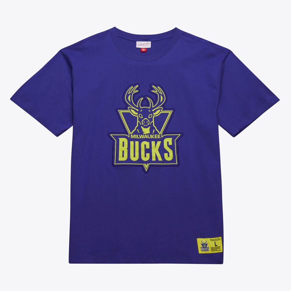 Milwaukee Bucks Hardwood Classics Neon Nights Premium T-Shirt - Purple | Mitchell & Ness cheap