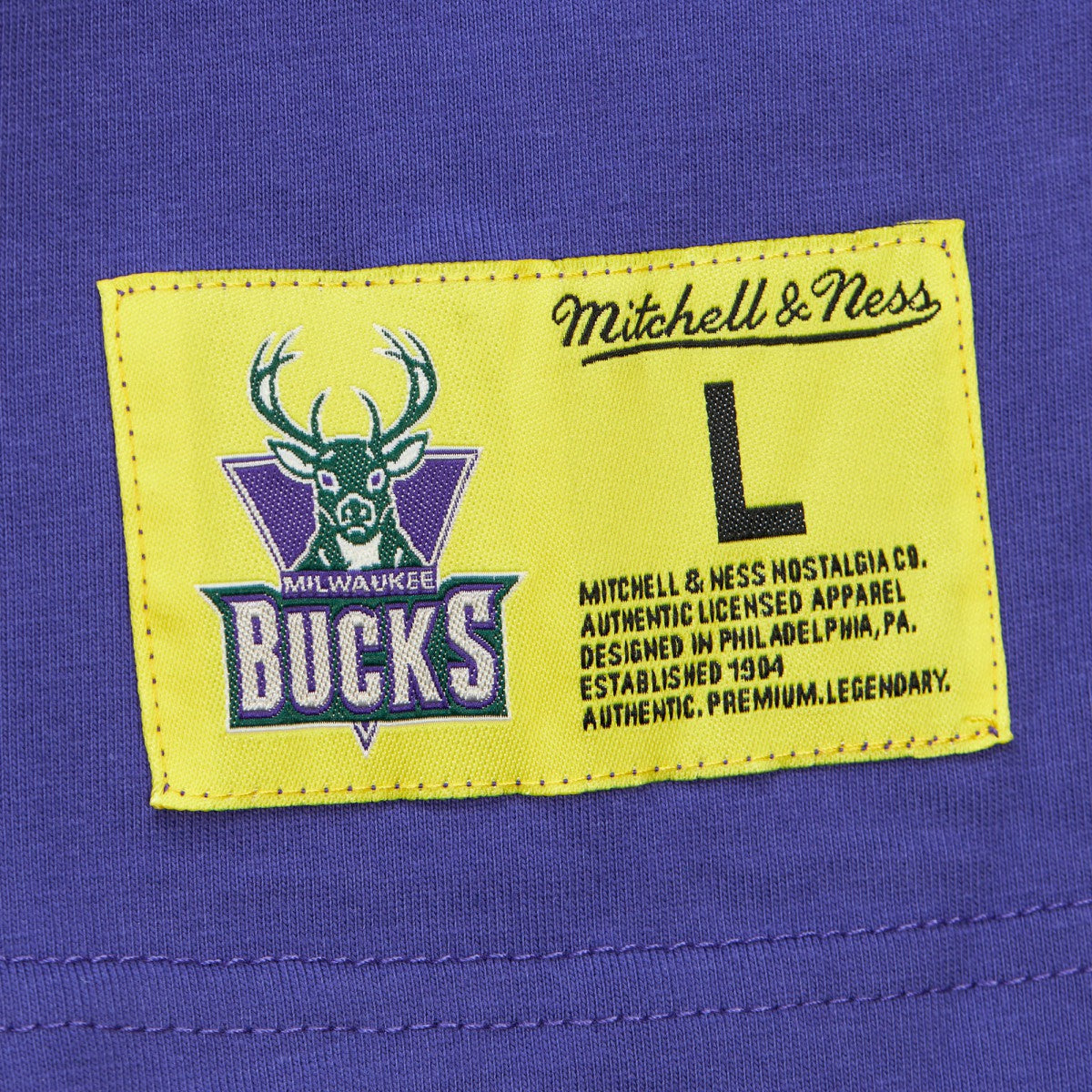 Milwaukee Bucks Hardwood Classics Neon Nights Premium T-Shirt - Purple | Mitchell & Ness cheap