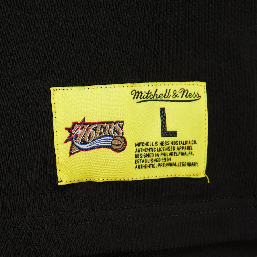 Philadelphia 76ers Hardwood Classics Neon Nights Premium T-Shirt - Black | Mitchell & Ness on sale