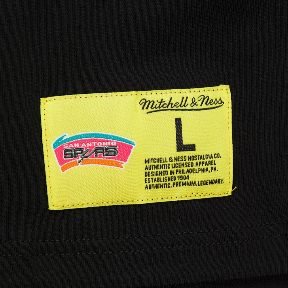 San Antonio Spurs Hardwood Classics Neon Nights Premium T-Shirt - Black | Mitchell & Ness sale