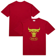 Chicago Bulls Hardwood Classics Neon Nights Premium T-Shirt sale - Red | Mitchell & Ness outlet