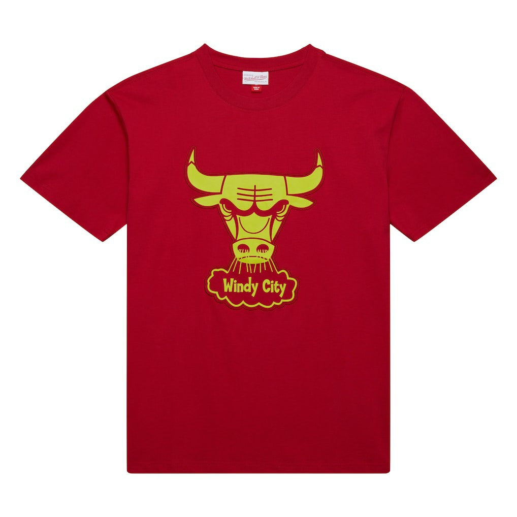 Chicago Bulls Hardwood Classics Neon Nights Premium T-Shirt sale - Red | Mitchell & Ness outlet