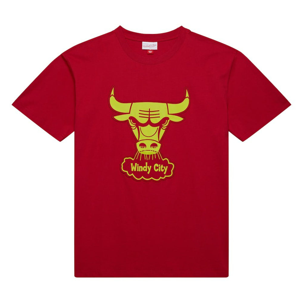 Chicago Bulls Hardwood Classics Neon Nights Premium T-Shirt sale - Red | Mitchell & Ness outlet