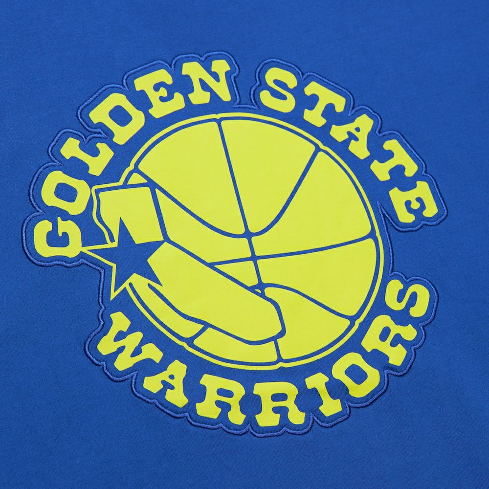 Golden State Warriors Hardwood Classics Neon Nights Premium T-Shirt sale - Royal | Mitchell & Ness discount