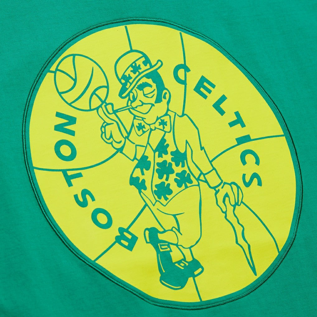 Boston Celtics Hardwood Classics Neon Nights Premium T-Shirt - Kelly Green | Mitchell & Ness on sale