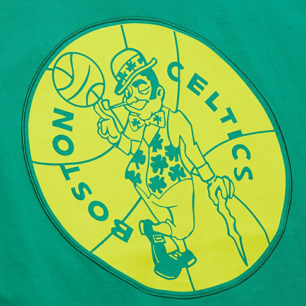 Boston Celtics Hardwood Classics Neon Nights Premium T-Shirt - Kelly Green | Mitchell & Ness on sale