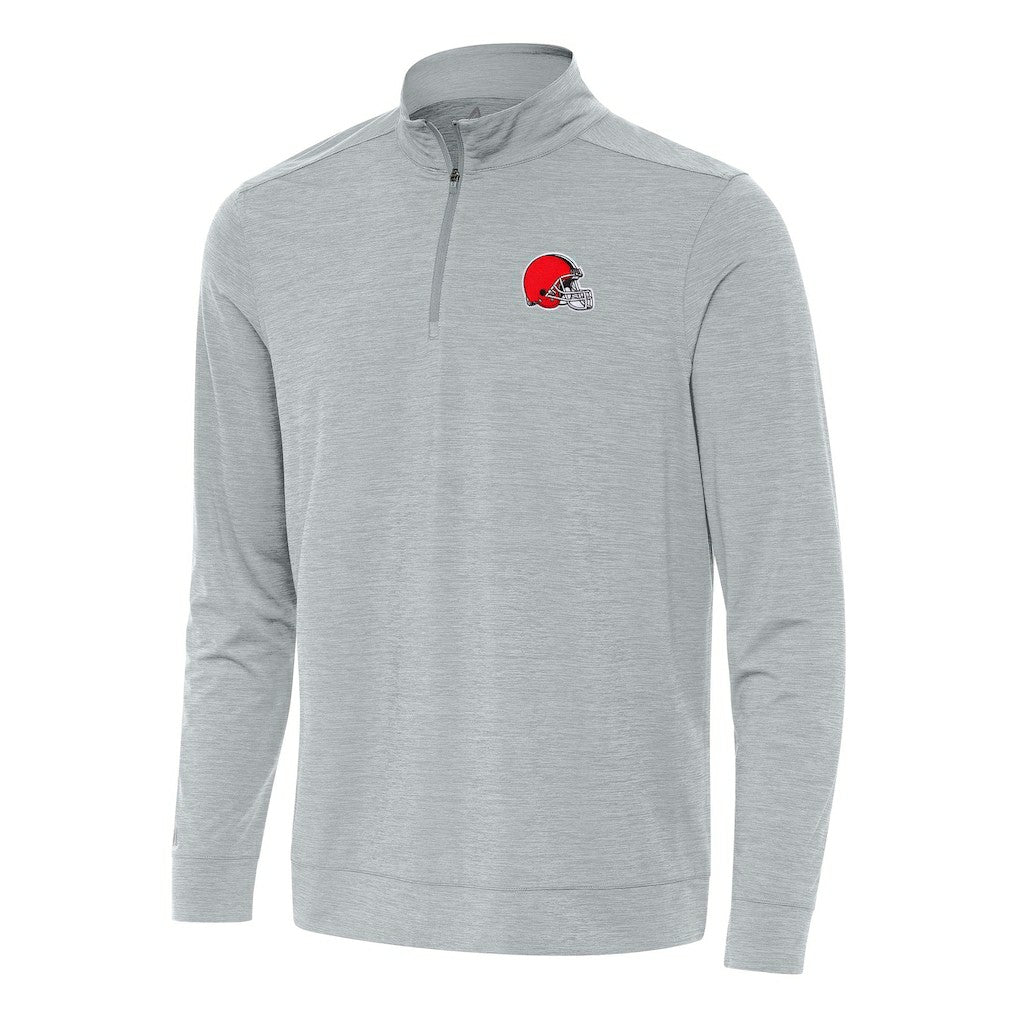 Cleveland Browns Antigua Bright Quarter-Zip Top - Heather Gray for sale
