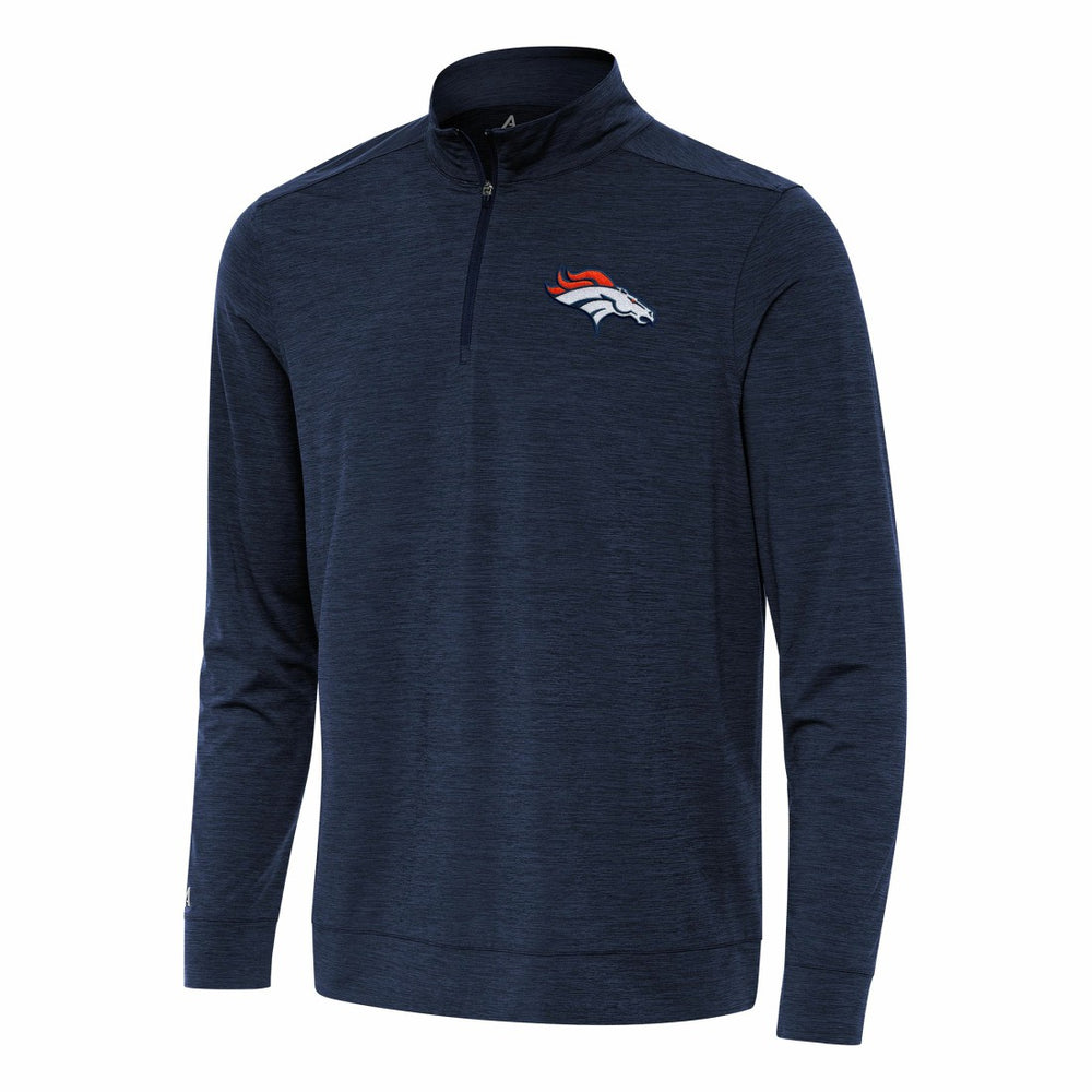 Denver Broncos Antigua Bright Quarter-Zip Top - Heather Navy cheap