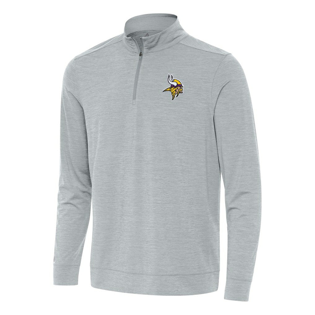 Minnesota Vikings Antigua Bright Quarter-Zip Top - Heather Gray for sale
