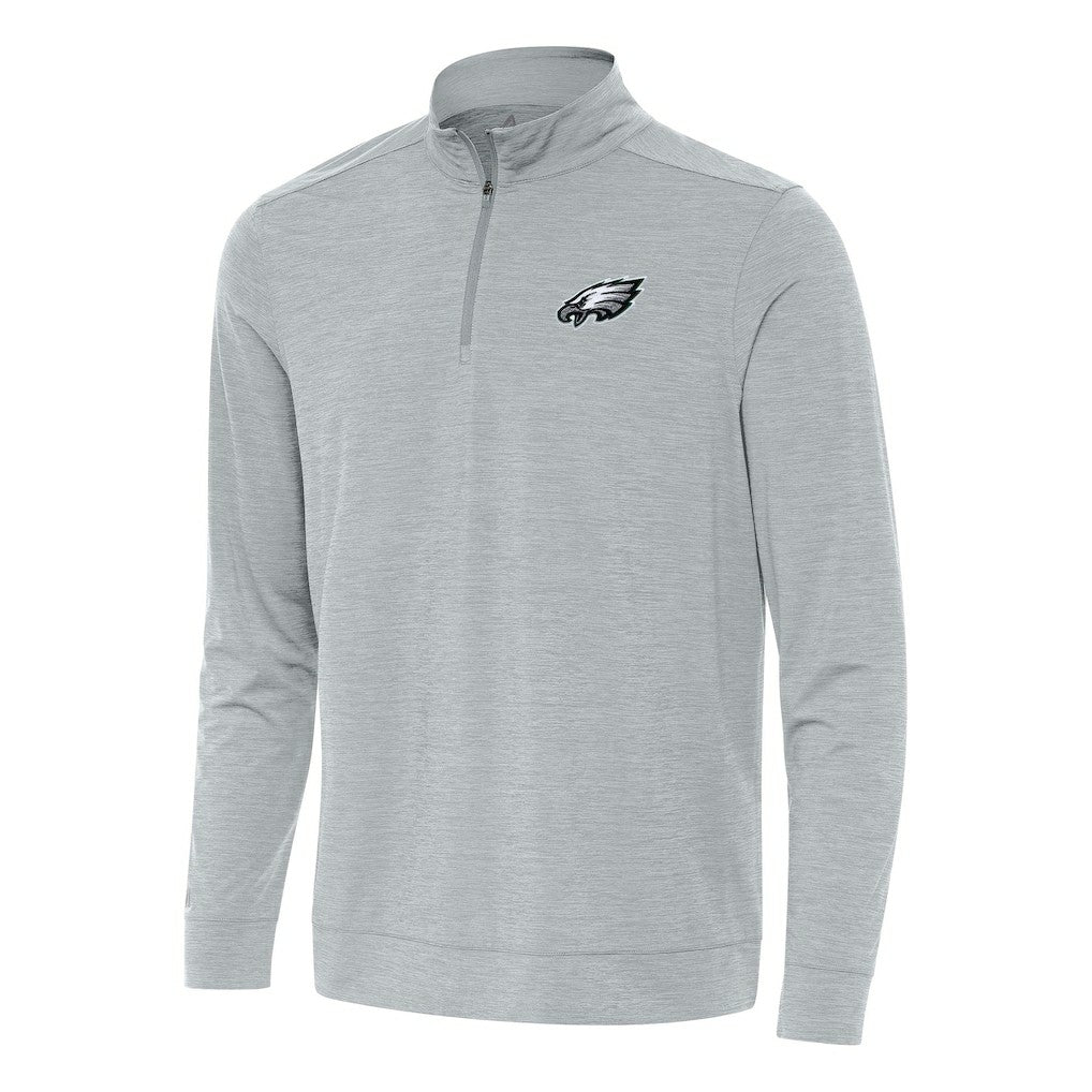 Philadelphia Eagles Antigua Bright Quarter-Zip Top - Heather Gray discount