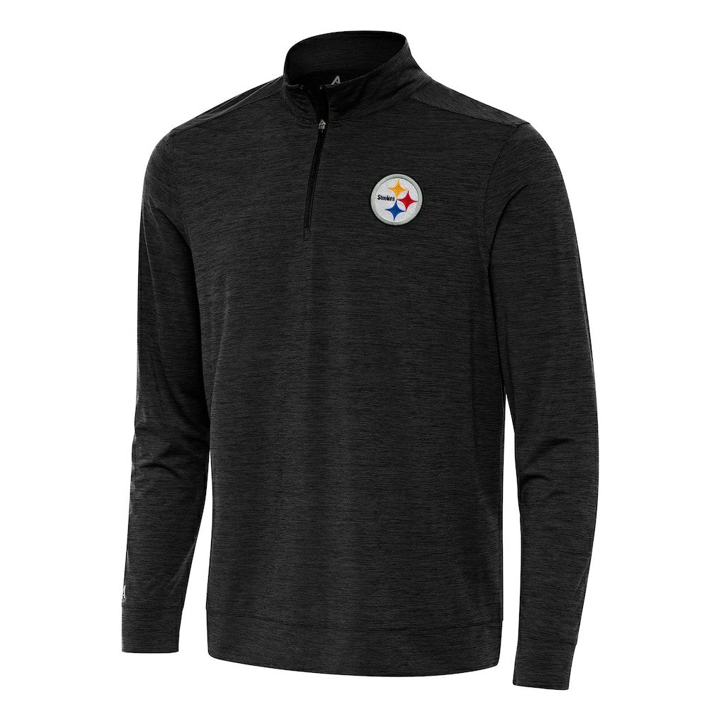 Pittsburgh Steelers Antigua Bright Quarter-Zip Top - Heather Black sale