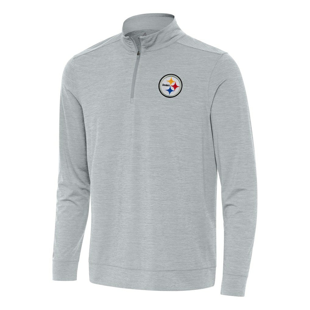 Pittsburgh Steelers Antigua Bright Quarter-Zip Top - Heather Gray outlet