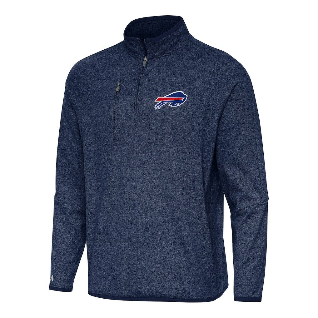 Buffalo Bills Antigua Certain Tri-Blend Quarter-Zip Top - Heather Navy on sale