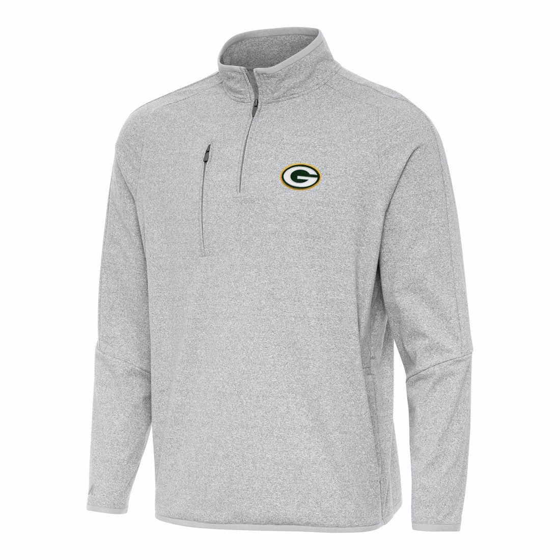 Green Bay Packers Antigua Certain Tri-Blend Quarter-Zip Top - Heather Gray sale
