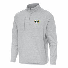 Green Bay Packers Antigua Certain Tri-Blend Quarter-Zip Top - Heather Gray sale