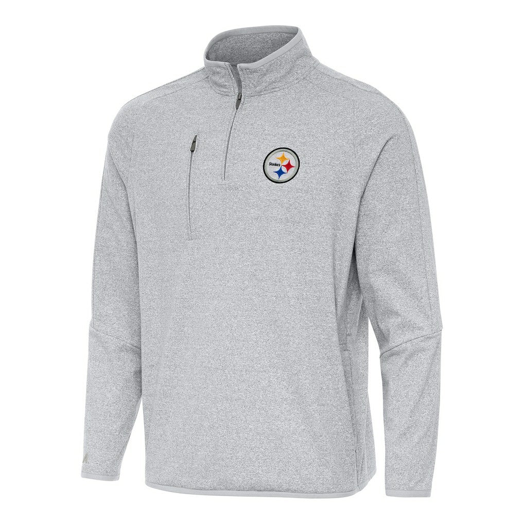 Pittsburgh Steelers Antigua Certain Tri-Blend Quarter-Zip Top - Heather Gray outlet