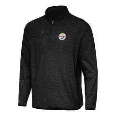 Pittsburgh Steelers Antigua Certain Tri-Blend Quarter-Zip Top - Heather Black outlet
