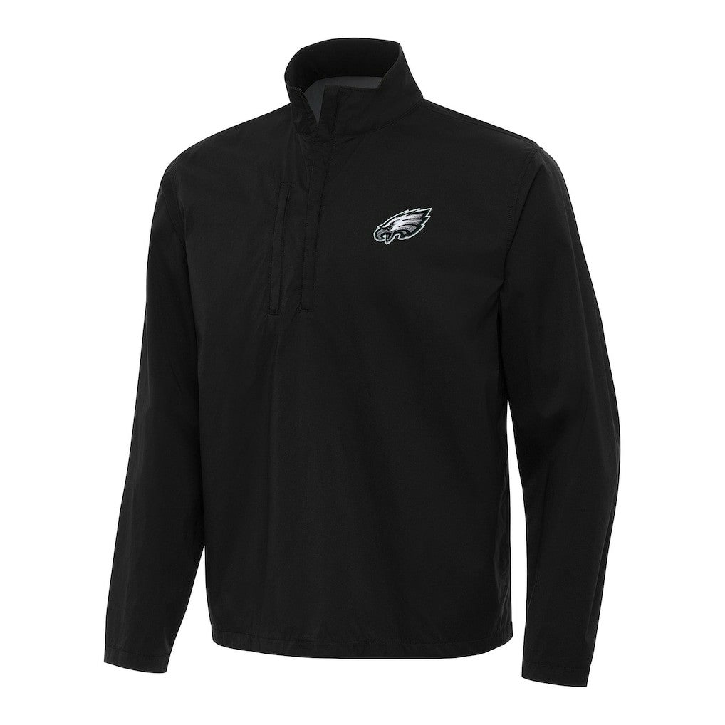 Philadelphia Eagles Antigua Brisk Quarter-Zip Pullover Jacket - Black sale