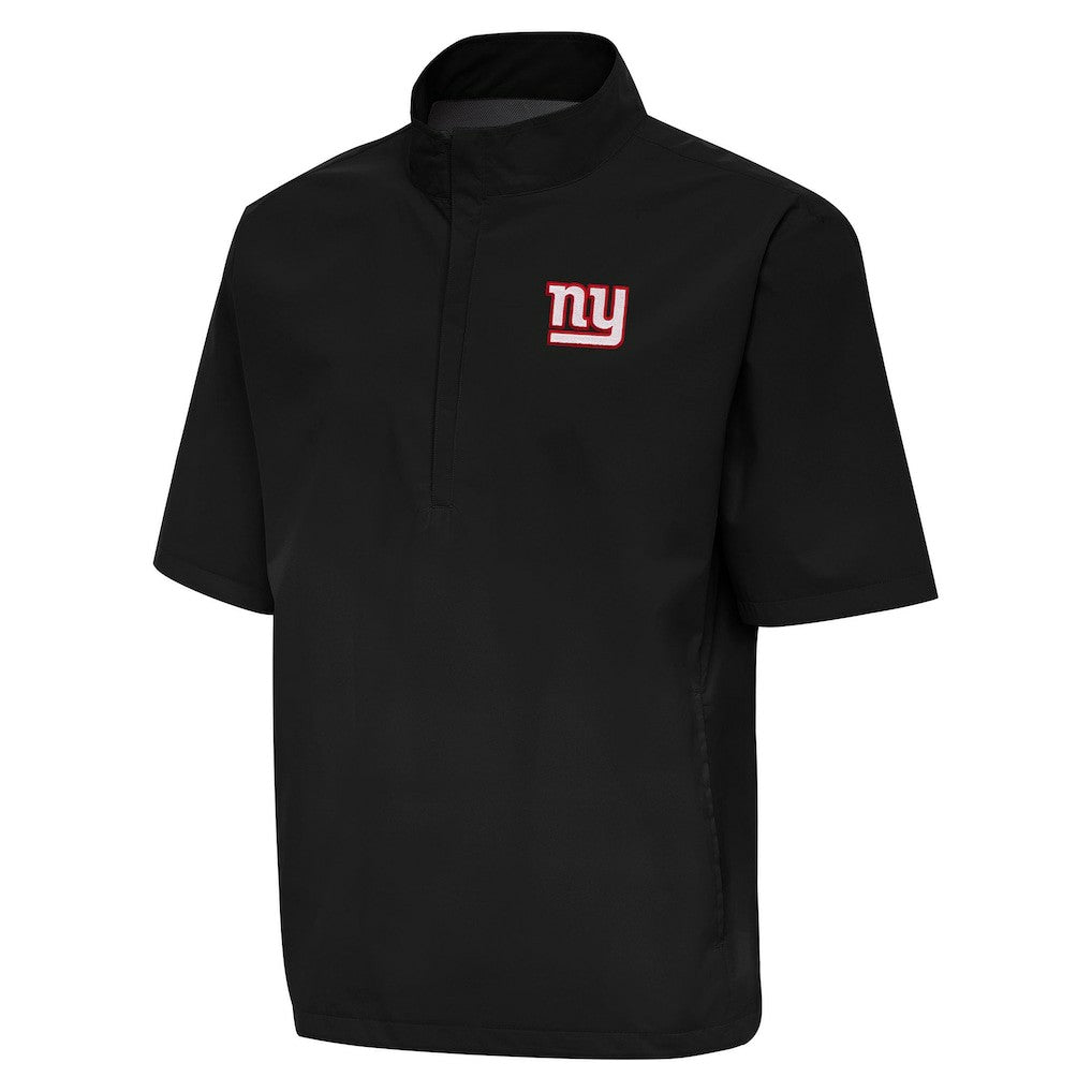 New York Giants Antigua Brisk Short Sleeve Quarter-Zip Windshirt - Black discount