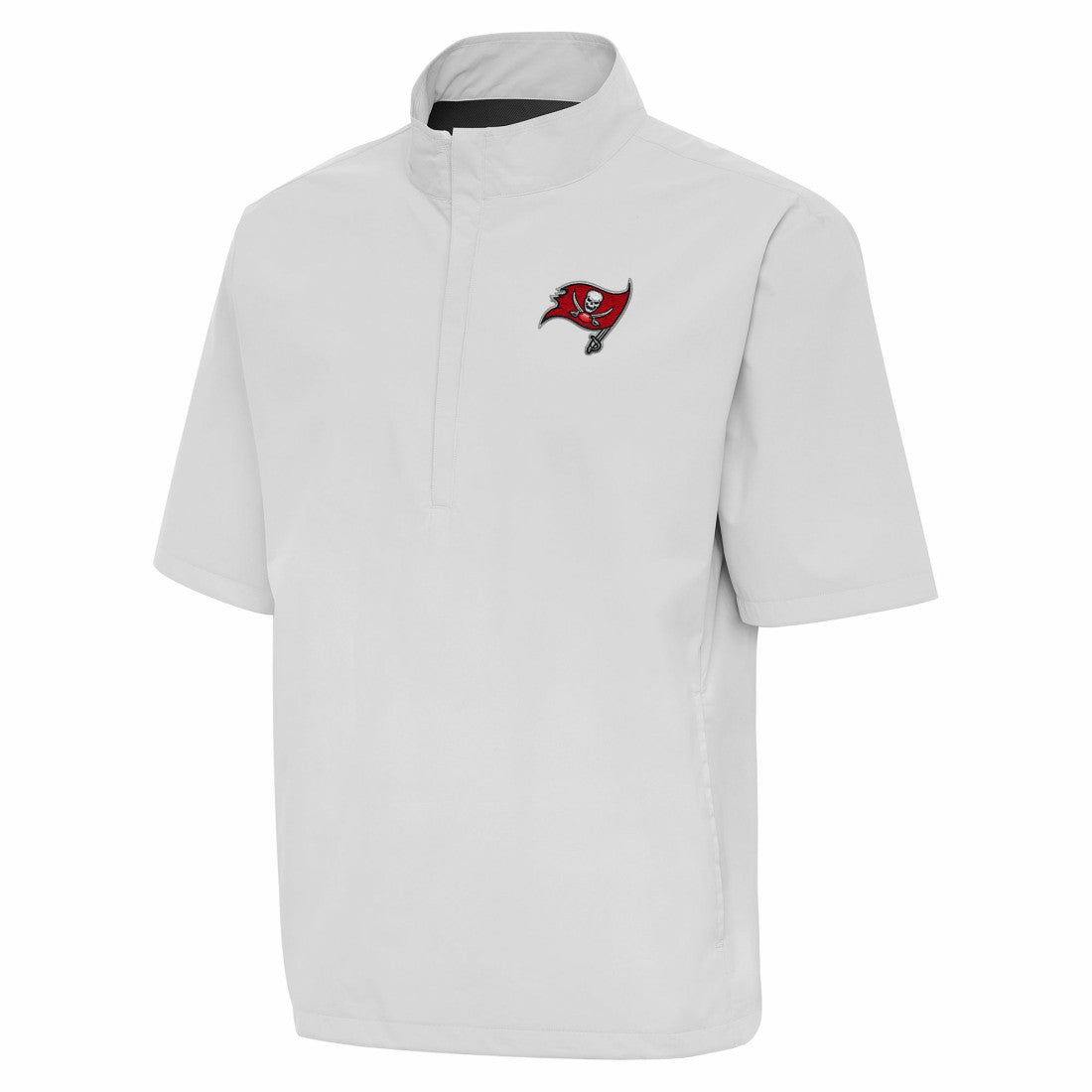 Tampa Bay Buccaneers Antigua Brisk Short Sleeve Quarter-Zip Windshirt - Heather Gray online