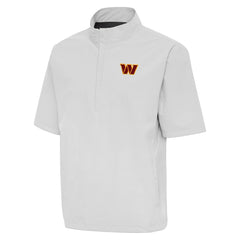 Washington Commanders Antigua Brisk Short Sleeve Quarter-Zip Windshirt - Heather Gray discount