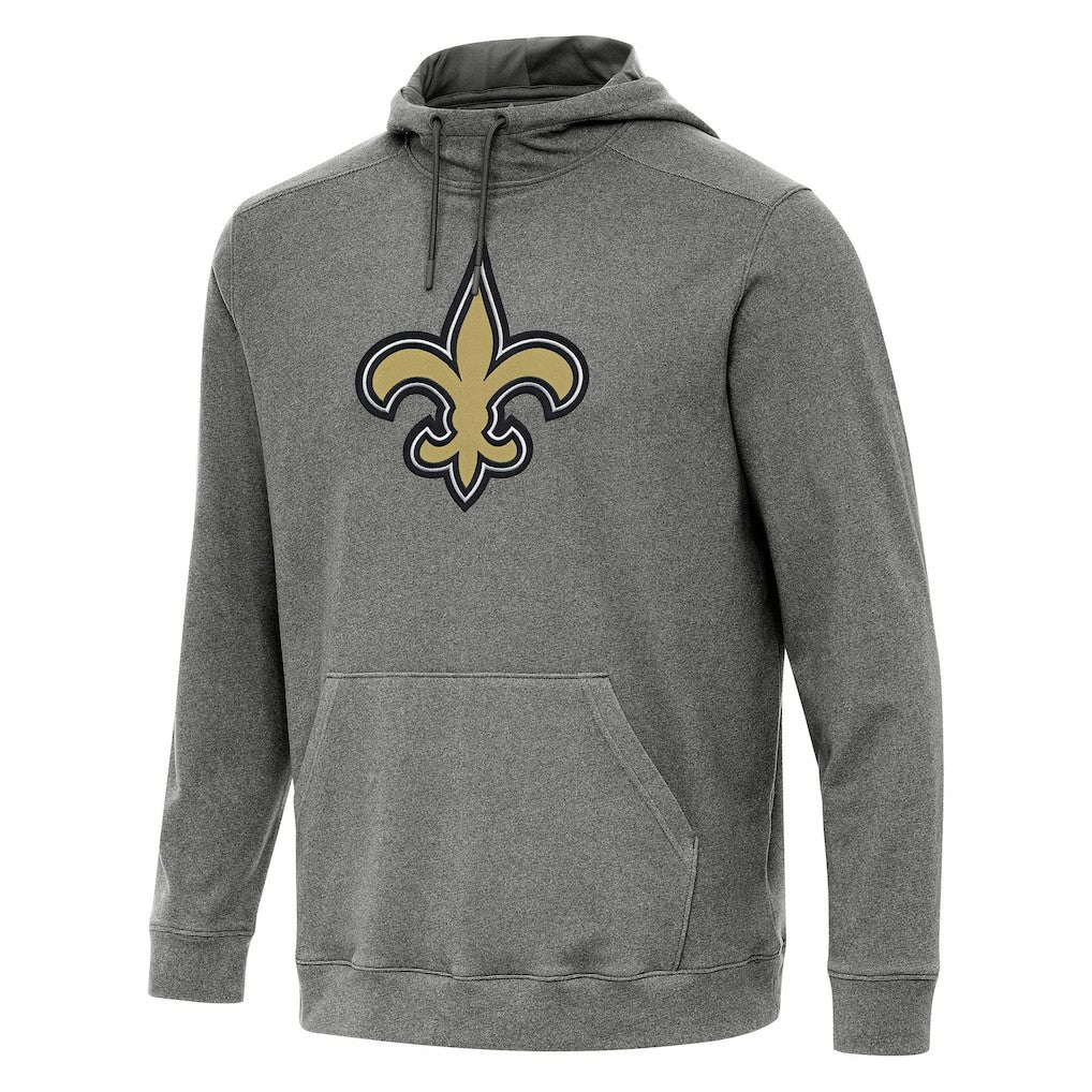 New Orleans Saints Antigua Cloud Pullover Hoodie - Heather Black discount