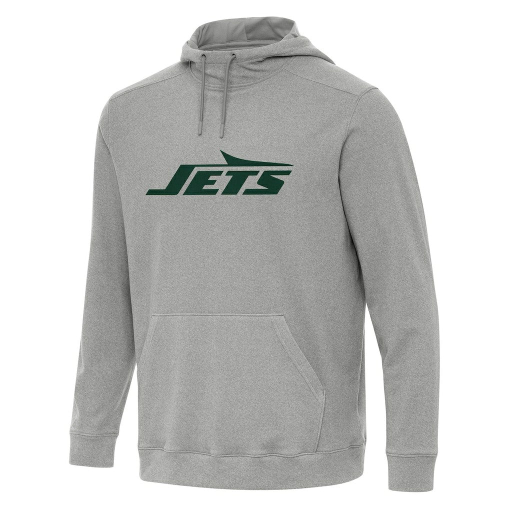 New York Jets Antigua Cloud Pullover Hoodie - Heather Gray discount