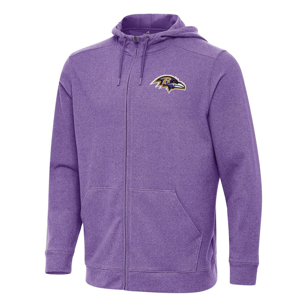 Baltimore Ravens Antigua Effortless Full-Zip Hoodie - Heather Purple cheap