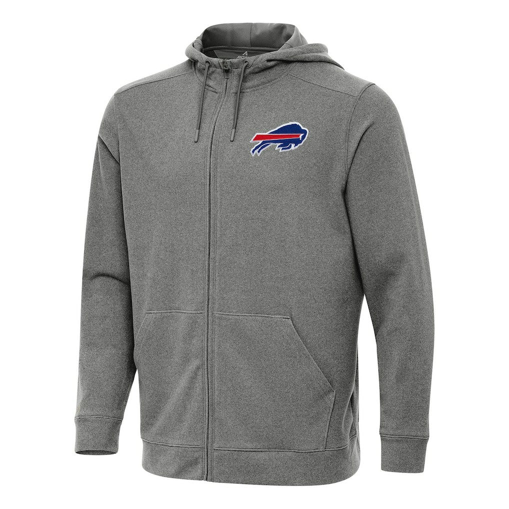 Buffalo Bills Antigua Effortless Full-Zip Hoodie - Heather Black for sale