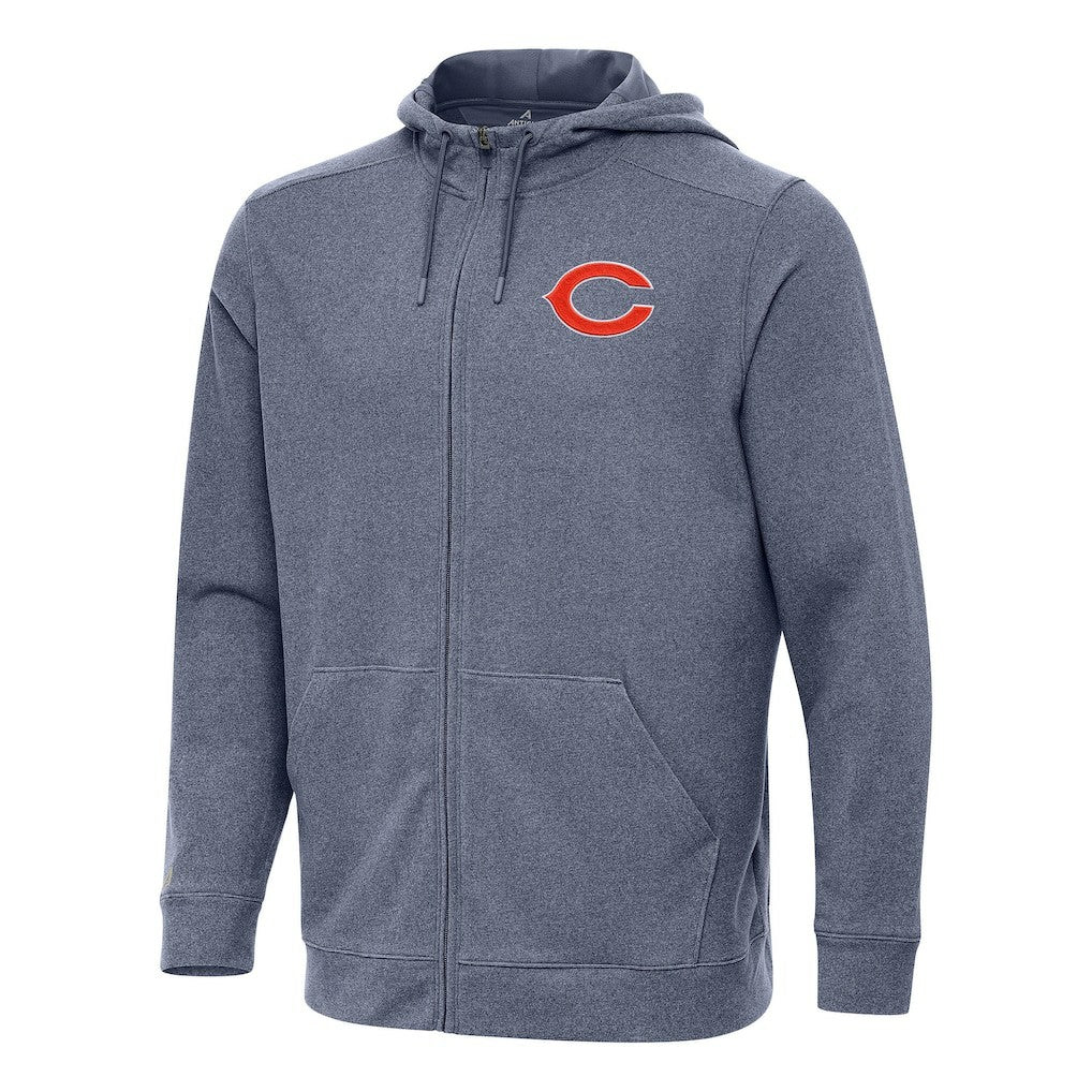 Chicago Bears Antigua Effortless Full-Zip Hoodie - Heather Navy cheap