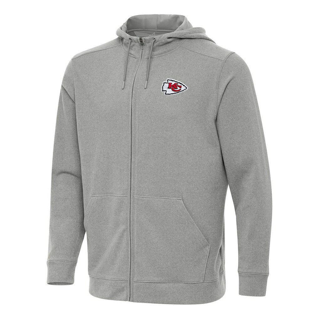 Kansas City Chiefs Antigua Effortless Full-Zip Hoodie - Heather Gray on sale