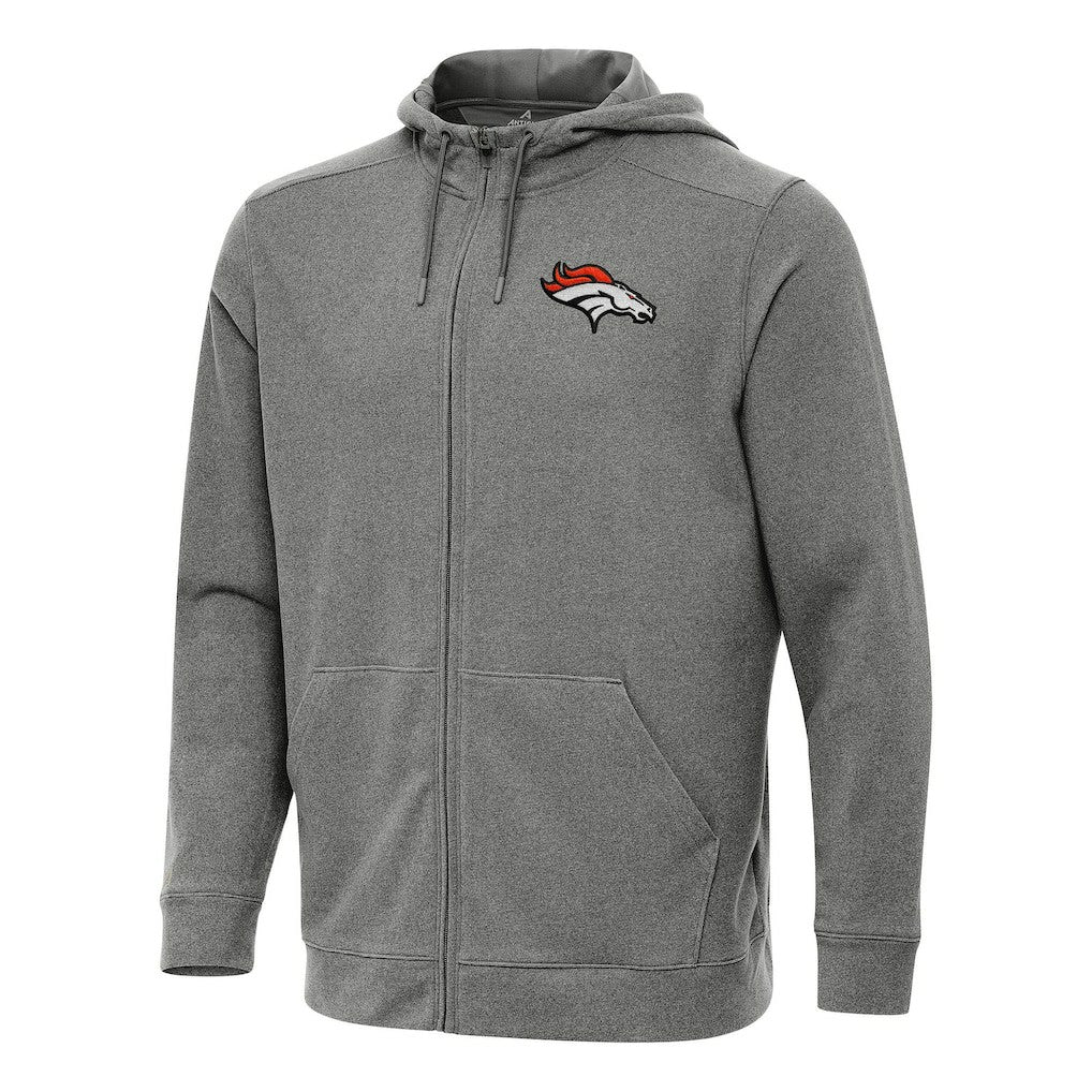 Denver Broncos Antigua Effortless Full-Zip Hoodie - Heather Black sale