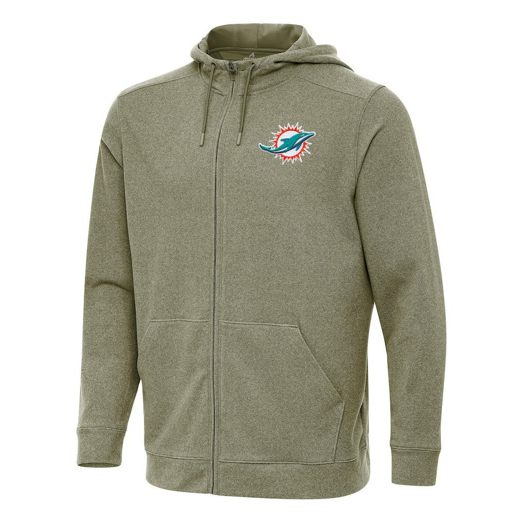 Miami Dolphins Antigua Effortless Full-Zip Hoodie - Olive sale