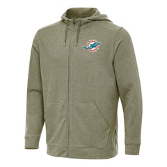 Miami Dolphins Antigua Effortless Full-Zip Hoodie - Olive sale